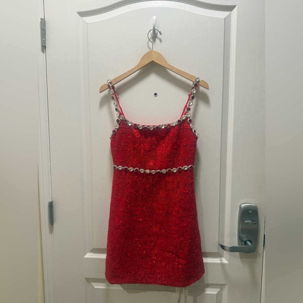 Elliatt Adeline Embellished Sequin Tweed Cocktail Minidress size M NWT - Picture 4 of 6